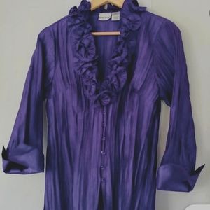 Harve Benard Women's Purple Ruffle Blouse